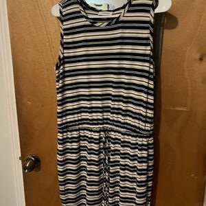 Calvin Klein Black and White Striped Dress